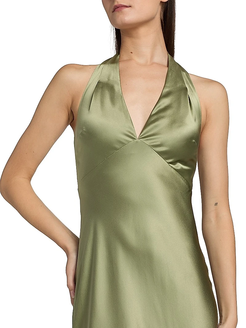 Daniela Silk Halter Maxi Dress