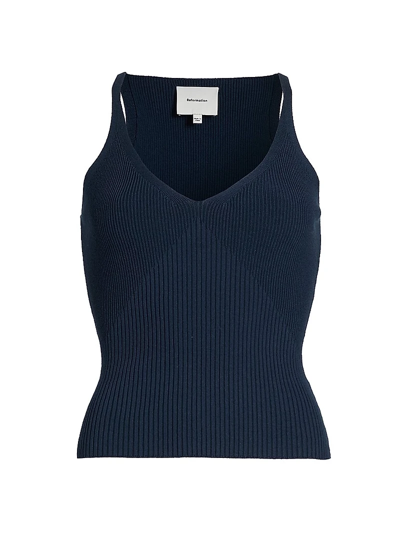 Peony Rib-Knit Sweater Tank