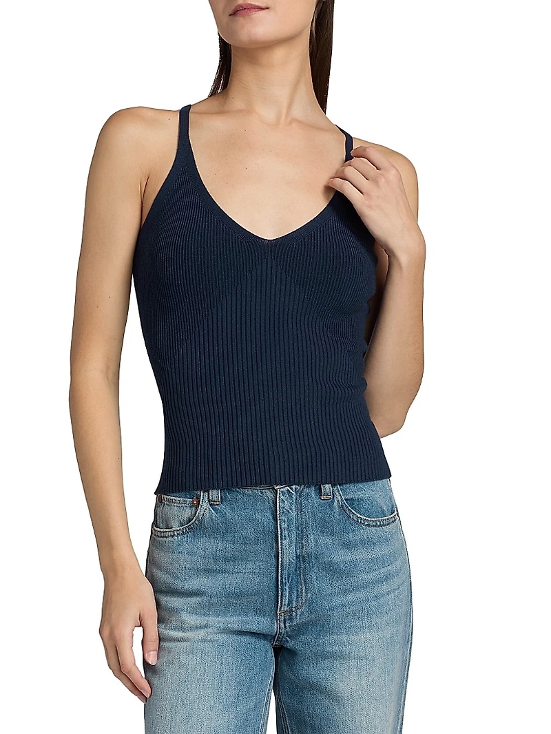 Peony Rib-Knit Sweater Tank