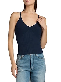 Peony Rib-Knit Sweater Tank