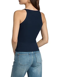 Peony Rib-Knit Sweater Tank