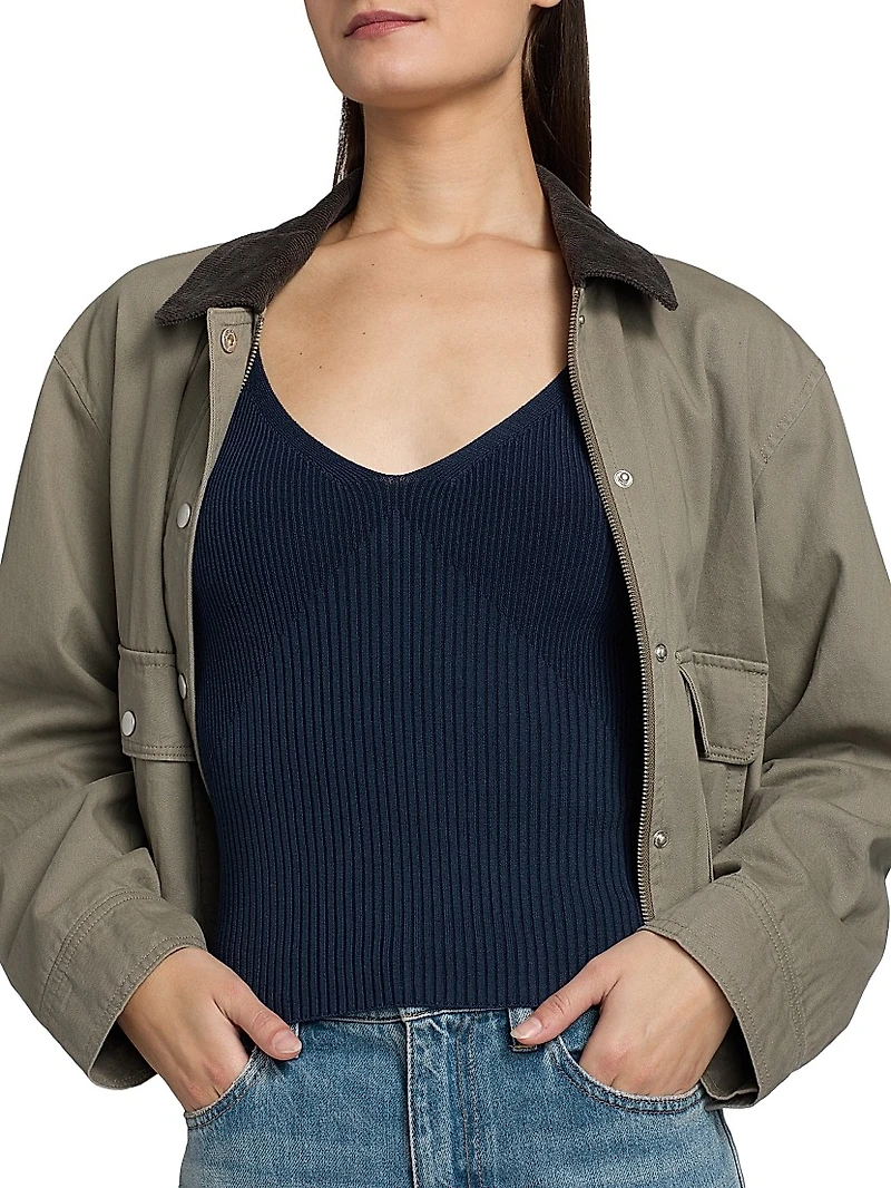 Peony Rib-Knit Sweater Tank