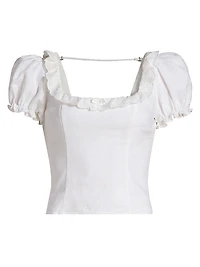 Alice Embroidered-Linen Top