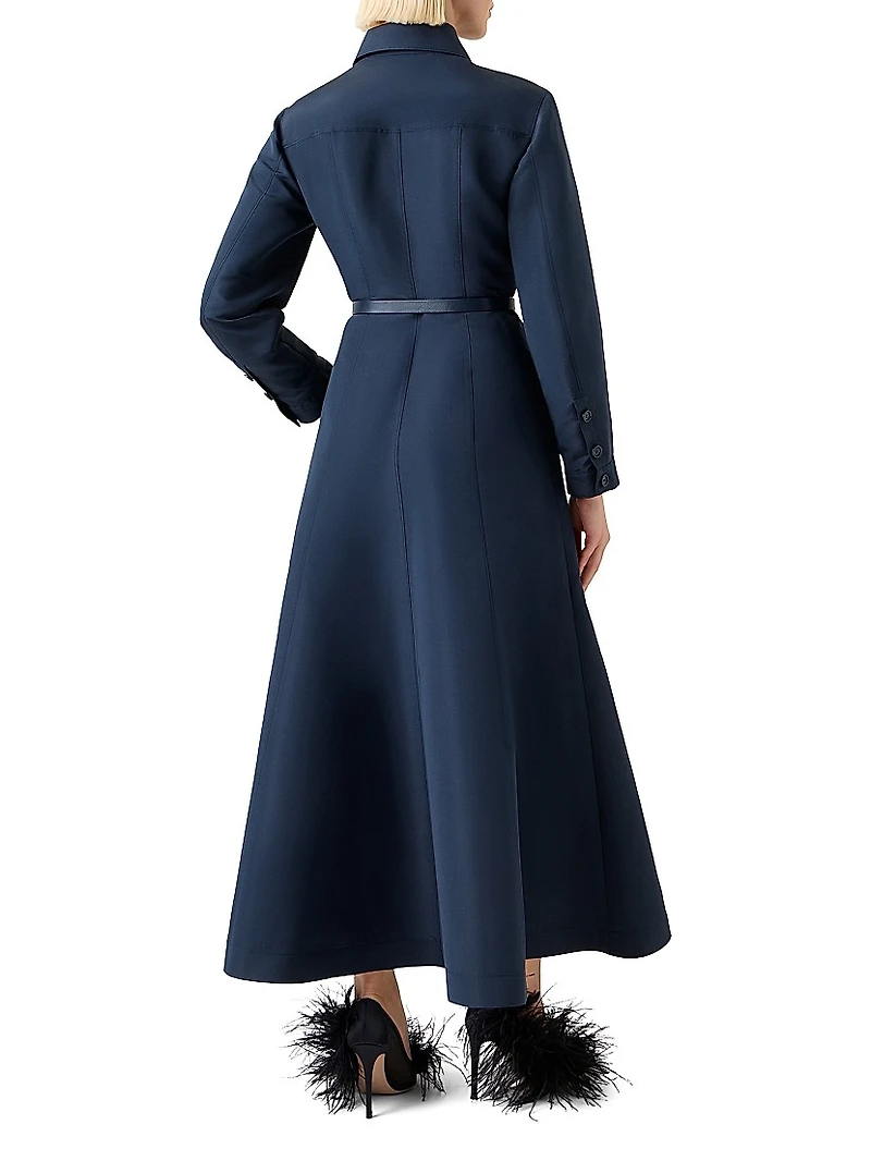 Ottoman Silk Belted Shirtdress