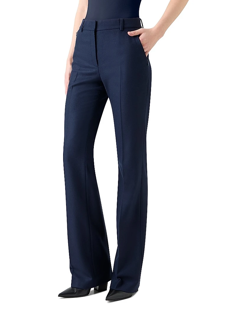 Marilyn Strech Flannel Boot-Cut Pants