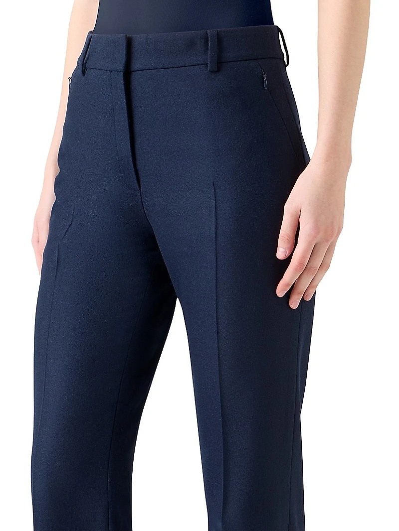 Marilyn Strech Flannel Boot-Cut Pants