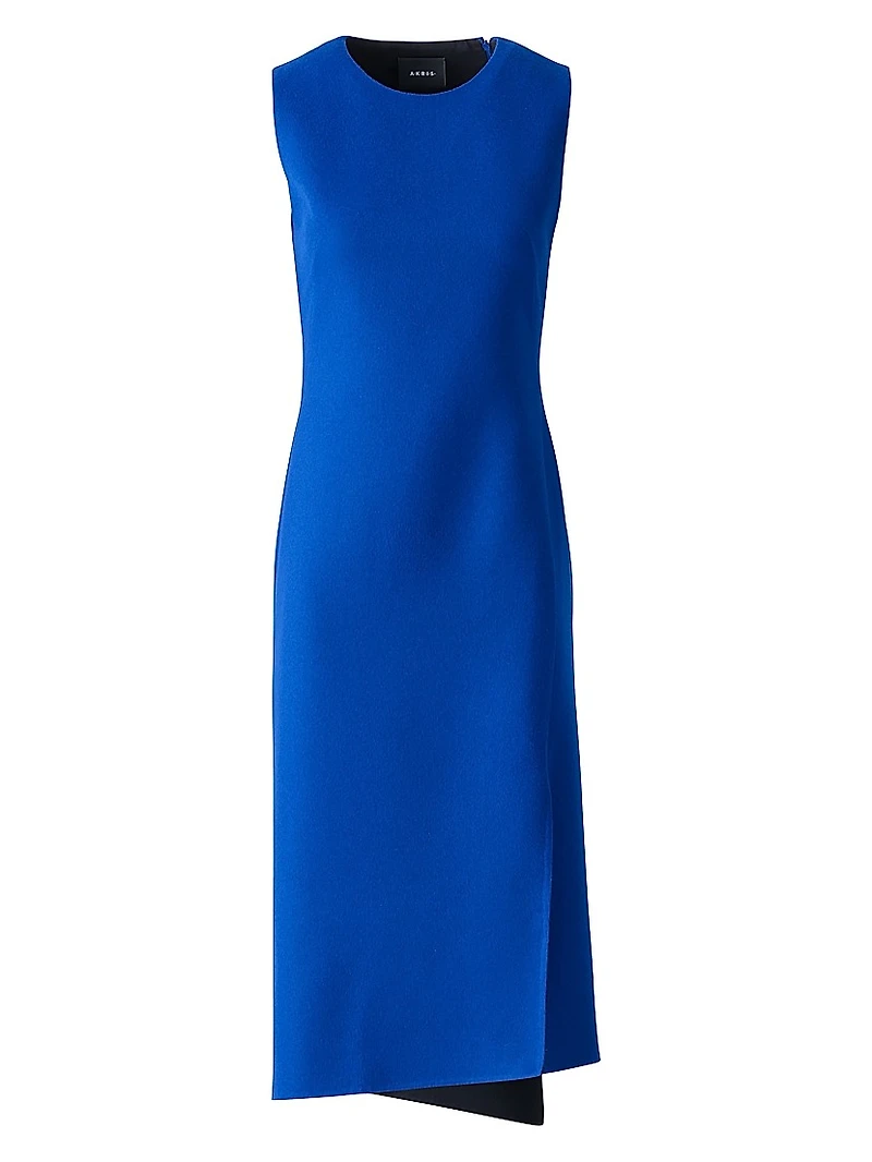 Double-Face Wool Flannel Midi-Dress