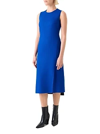 Double-Face Wool Flannel Midi-Dress