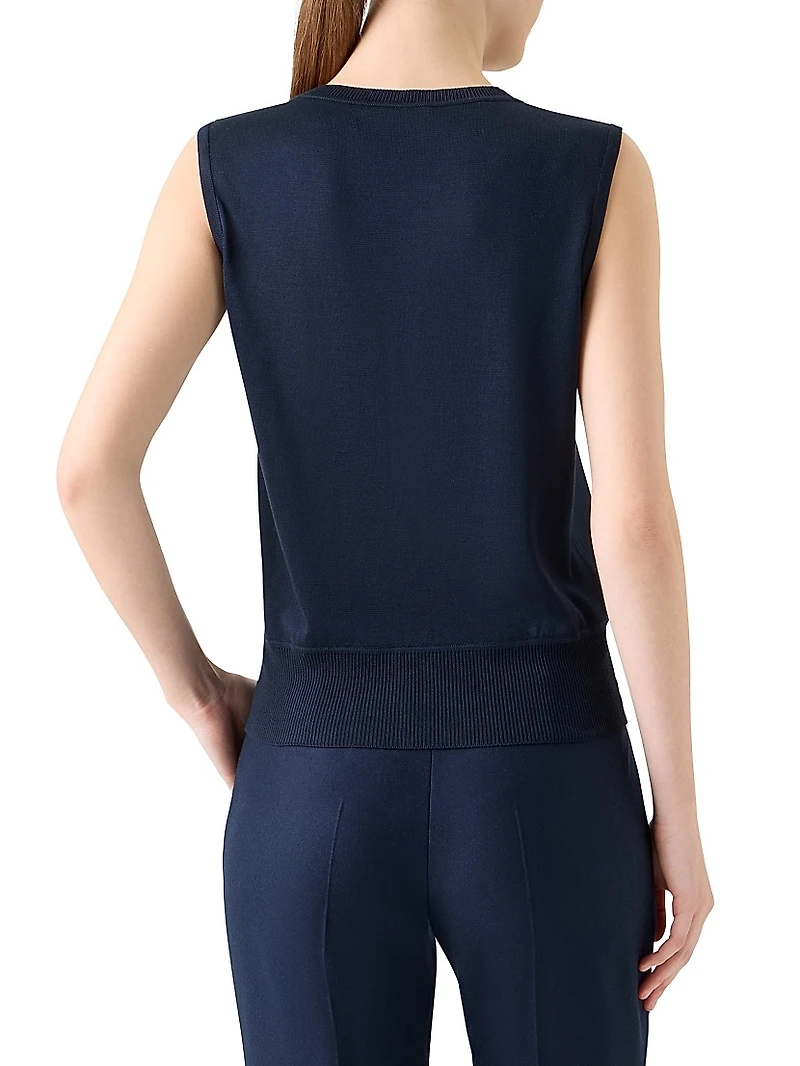 Wildflower Silk Knit Top