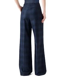 Fior Plaid Flannel Wide-Leg Pants