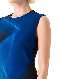 Printed Virgin-Wool Midi-Dress