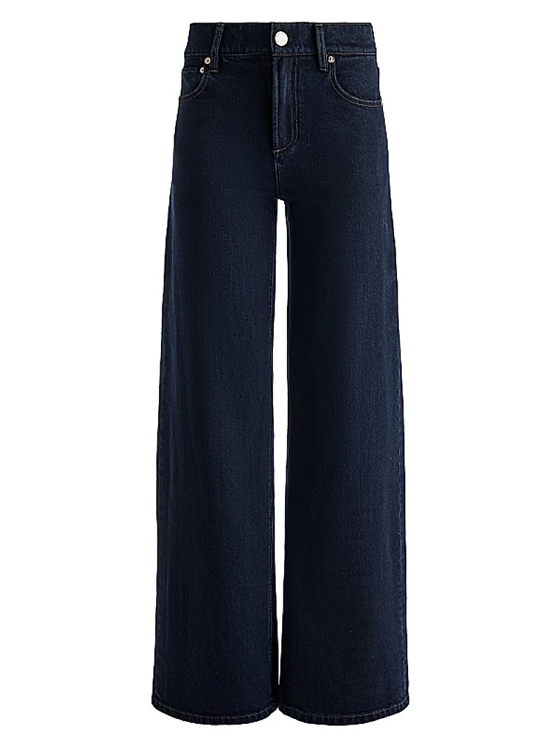 Trish Stretch Mid-Rise Wide-Leg Jeans