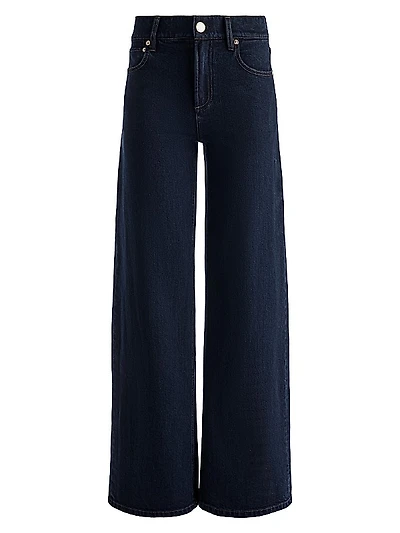 Trish Stretch Mid-Rise Wide-Leg Jeans
