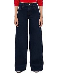 Trish Stretch Mid-Rise Wide-Leg Jeans