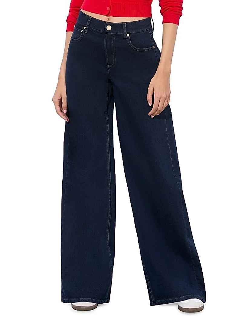 Trish Stretch Mid-Rise Wide-Leg Jeans