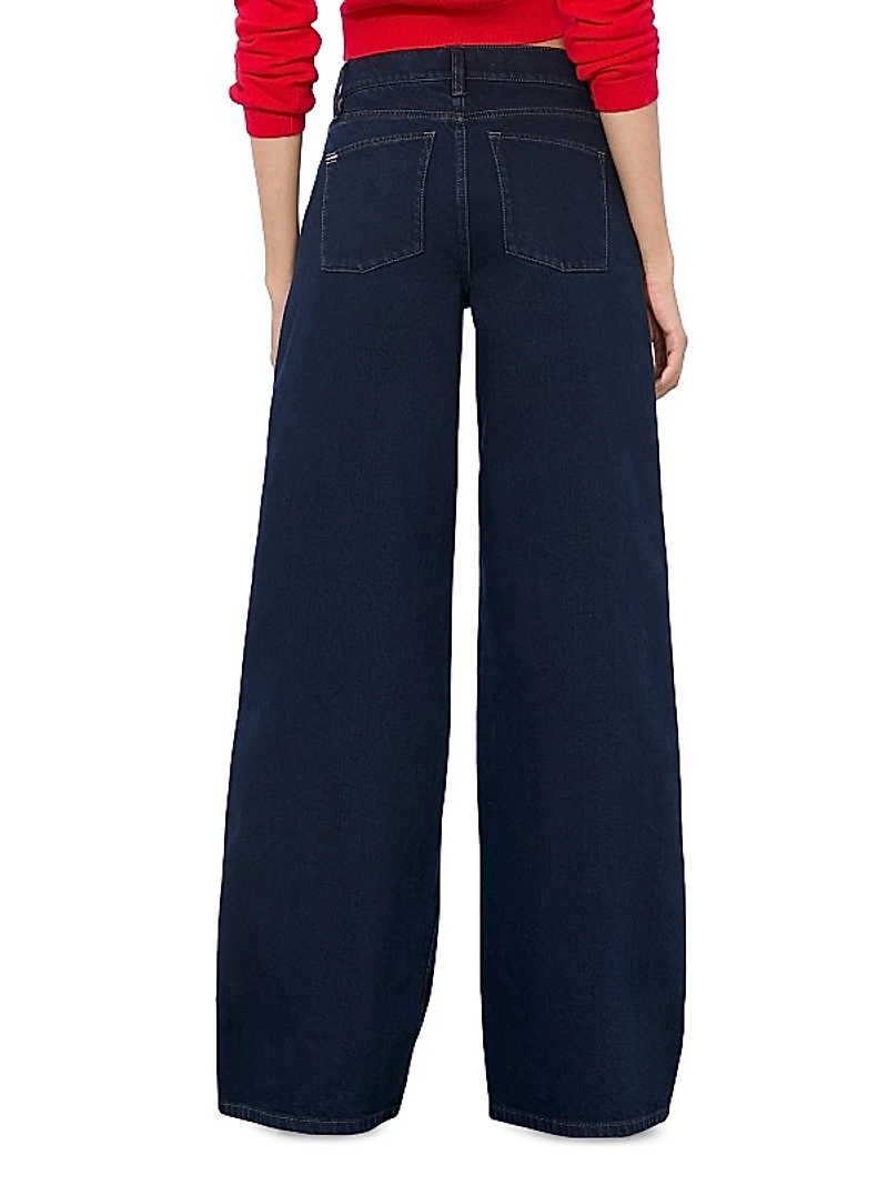 Trish Stretch Mid-Rise Wide-Leg Jeans