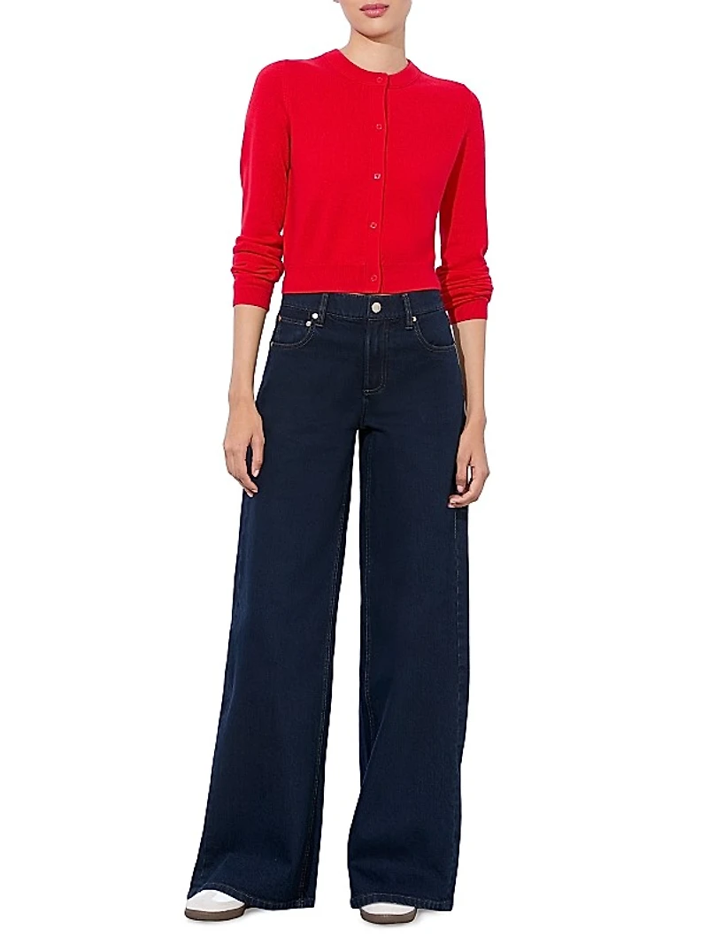 Trish Stretch Mid-Rise Wide-Leg Jeans