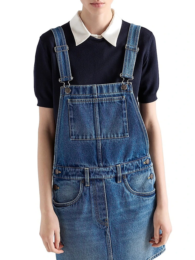 Denim Bib Overall Mini-Dress