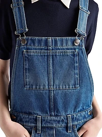 Denim Bib Overall Mini-Dress