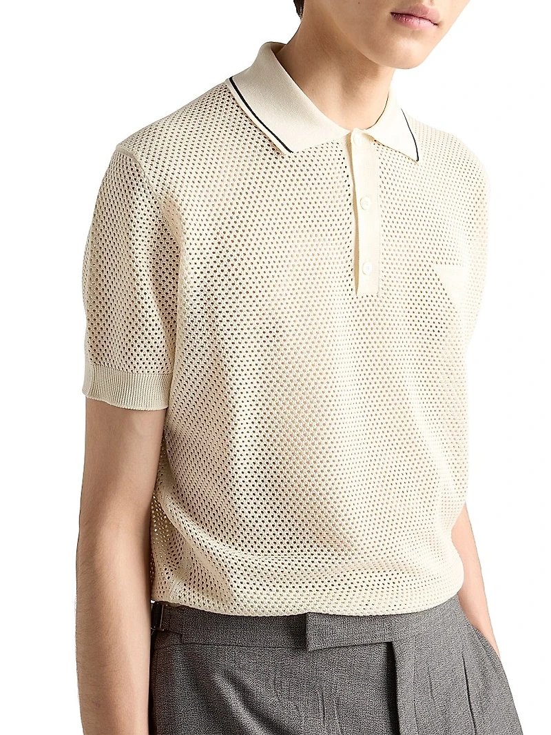 Silk and Cotton Polo Shirt
