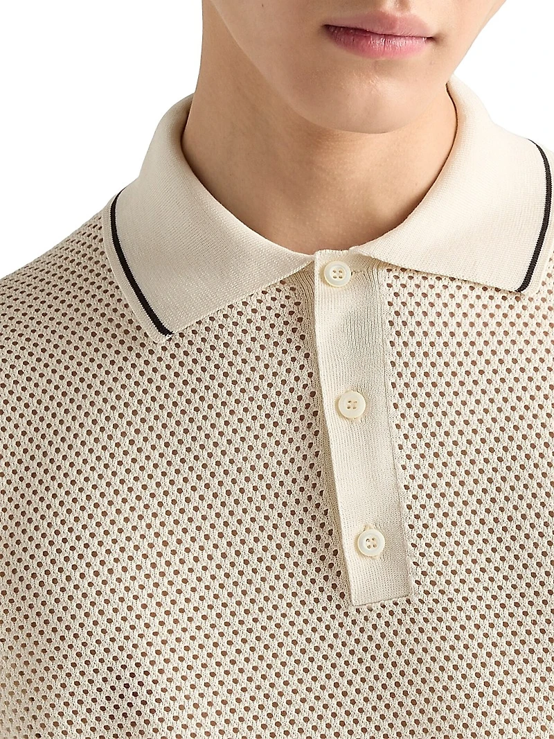 Silk and Cotton Polo Shirt