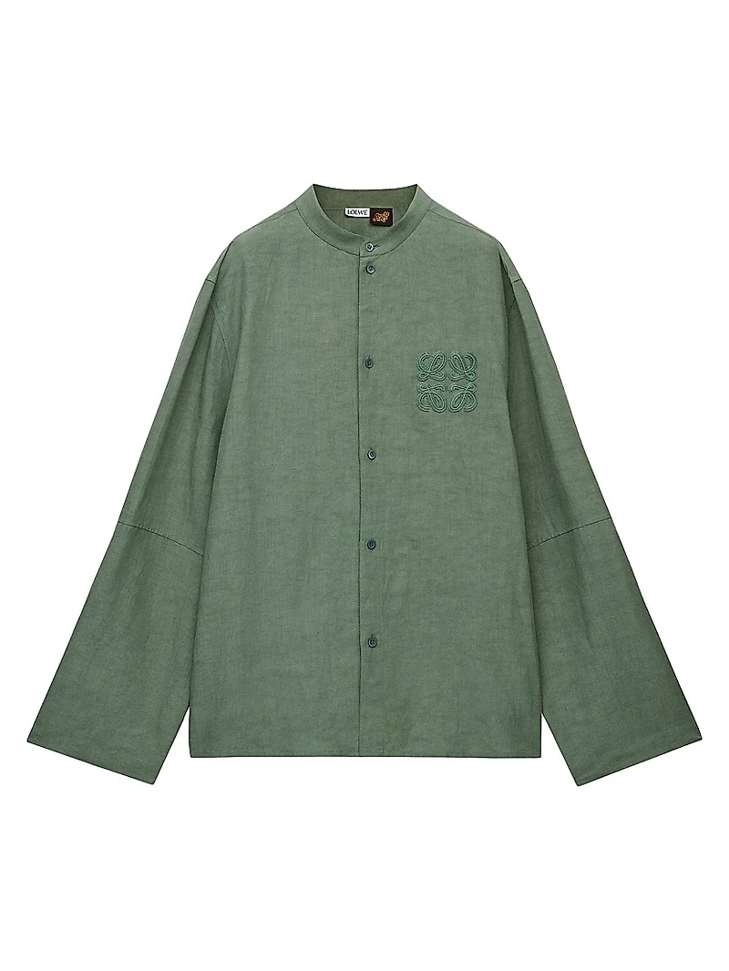 LOEWE x Paula's Ibiza Monogram Woven Long-Sleeve Shirt