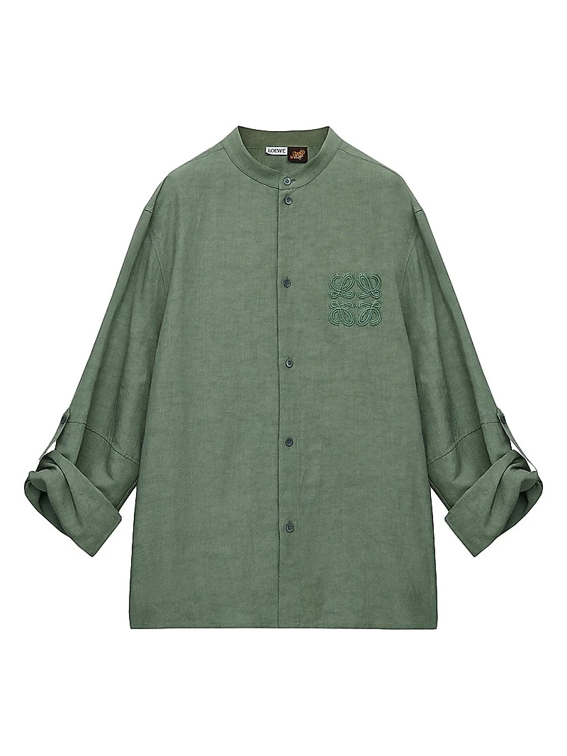 LOEWE x Paula's Ibiza Monogram Woven Long-Sleeve Shirt