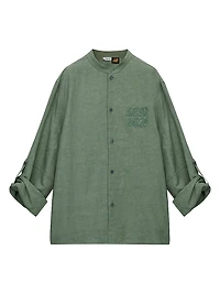 LOEWE x Paula's Ibiza Monogram Woven Long-Sleeve Shirt