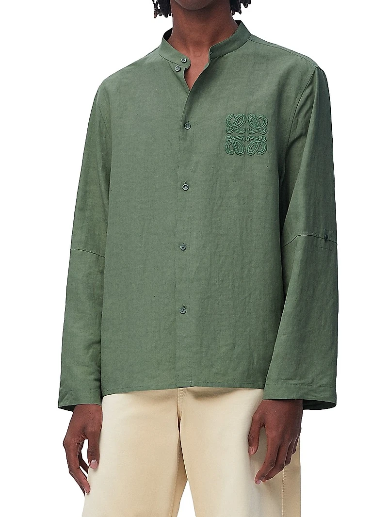 LOEWE x Paula's Ibiza Monogram Woven Long-Sleeve Shirt