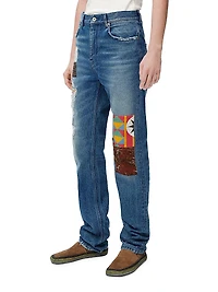 LOEWE x Paula's Ibiza Patchwork Straight-Leg Jeans