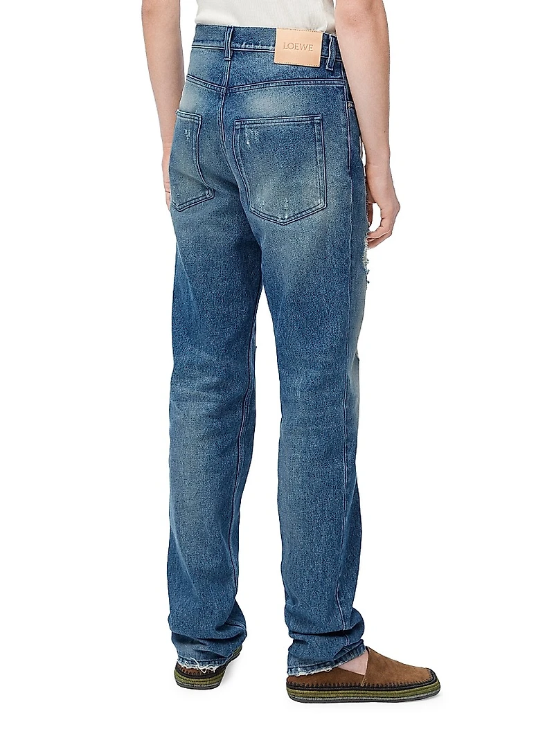 LOEWE x Paula's Ibiza Patchwork Straight-Leg Jeans