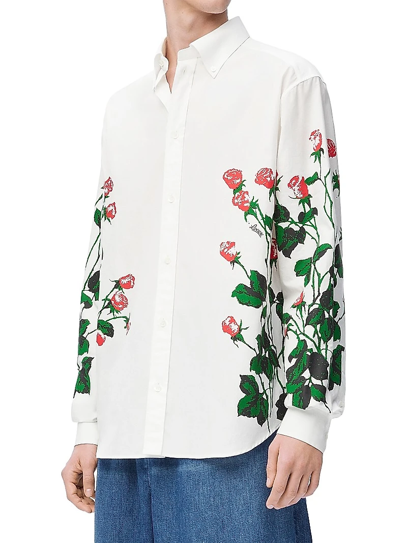 LOEWE x Paula's Ibiza Rose Button-Down Long-Sleeve Shirt