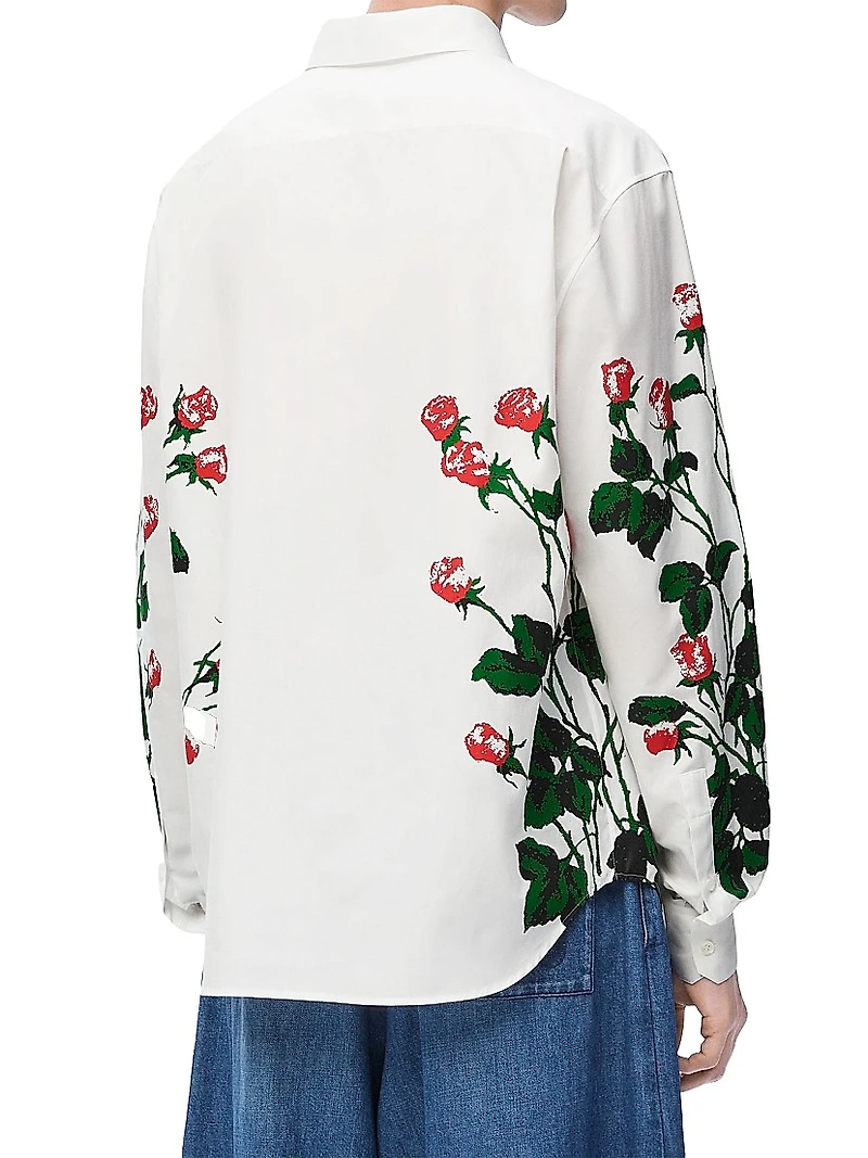 LOEWE x Paula's Ibiza Rose Button-Down Long-Sleeve Shirt