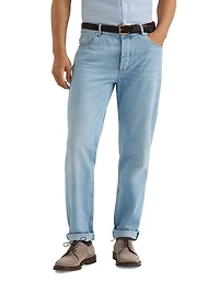 Lightweight Denim Traditional Fit Five Pocket Jeans