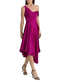 Mirielle Satin Asymmetric Cocktail Dress