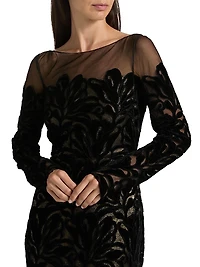Velvet Lace Fit & Flare Gown