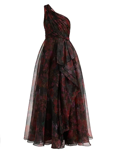 Rue One-Shoulder Organza Gown