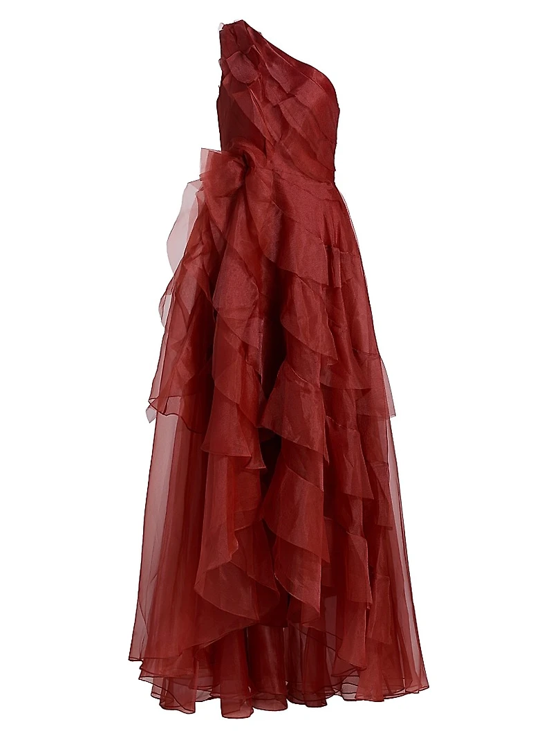 Daniela Tiered Ruffle High-Low Gown