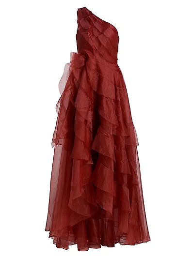 Daniela Tiered Ruffle High-Low Gown