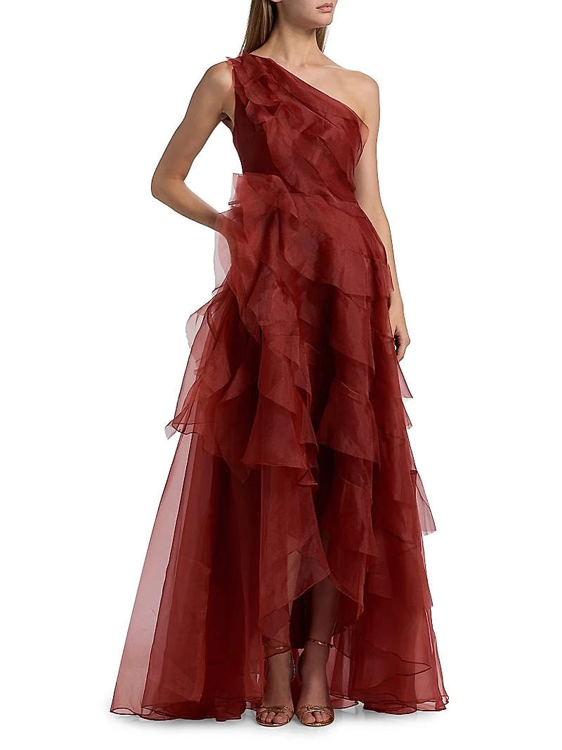Daniela Tiered Ruffle High-Low Gown