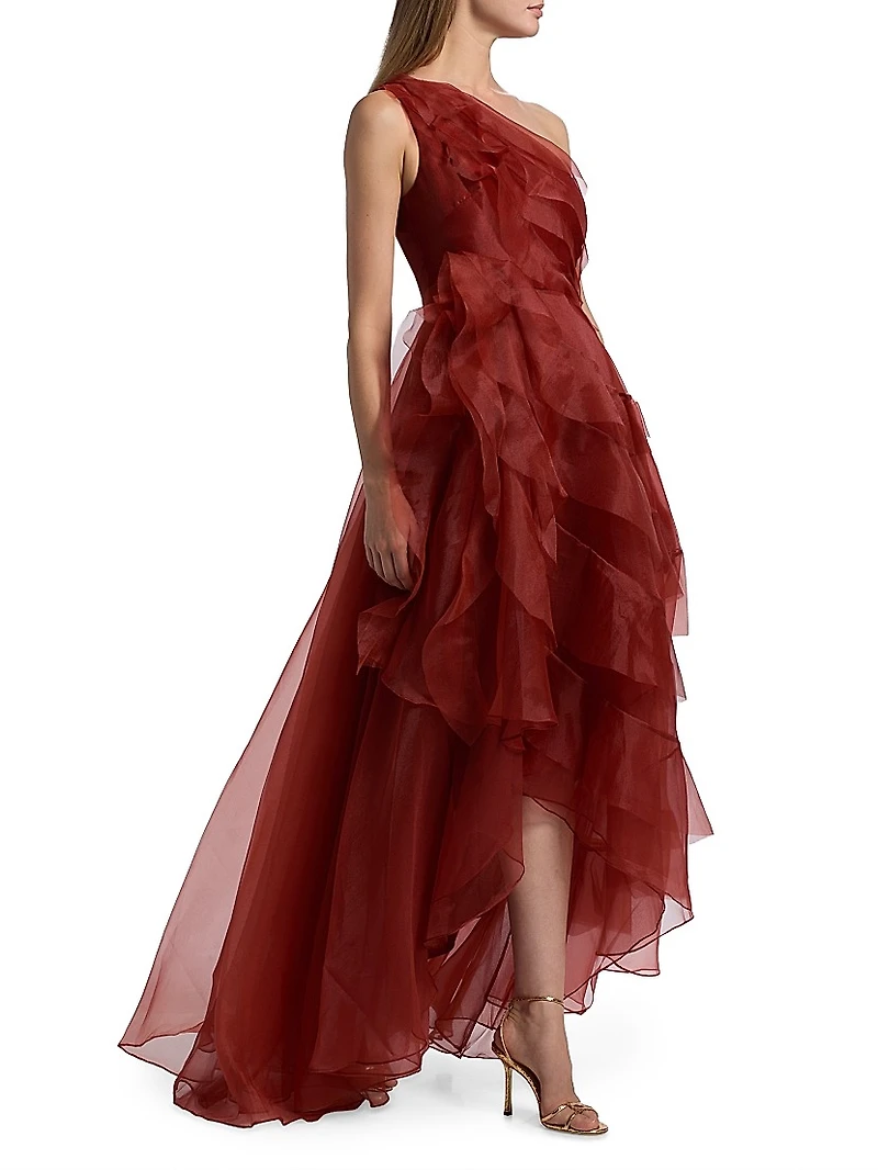Daniela Tiered Ruffle High-Low Gown