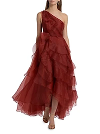 Daniela Tiered Ruffle High-Low Gown