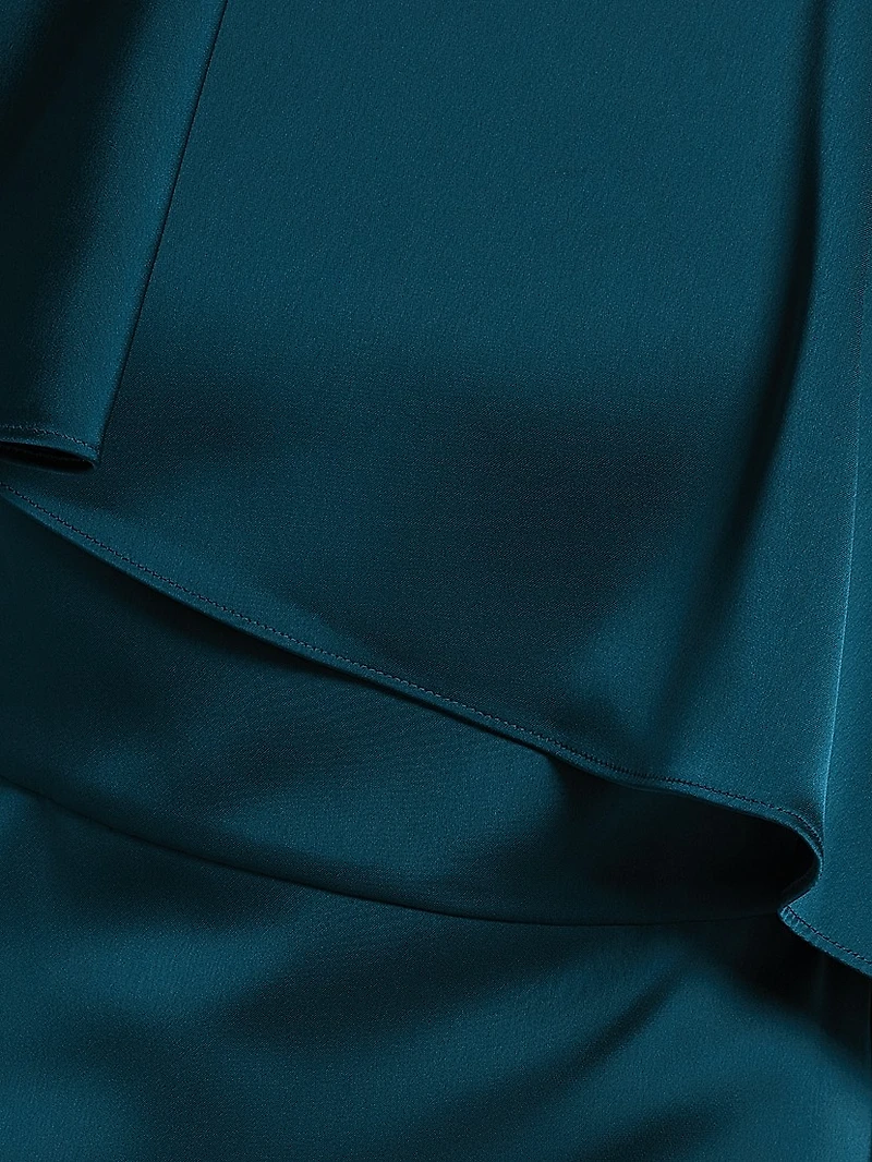Karis Asymmetric Cape Column Gown