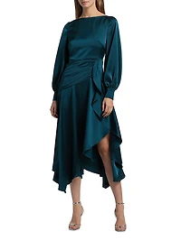 Florence Asymmetric Handkerchief Midi-Dress