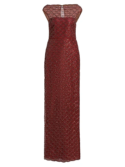 Aura Beaded Column Gown