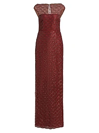 Aura Beaded Column Gown