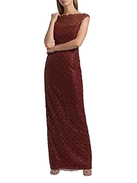 Aura Beaded Column Gown