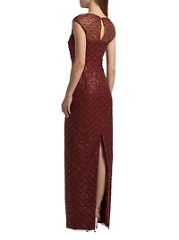 Aura Beaded Column Gown