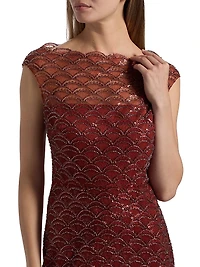 Aura Beaded Column Gown