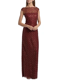Aura Beaded Column Gown